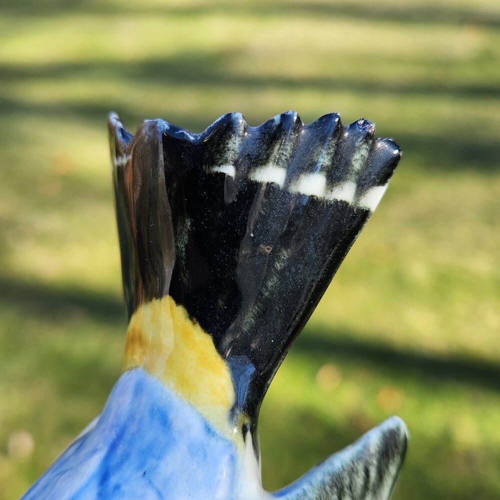 Stangl Pottery Bird 3756 Double Audubon Warblers on w Branch Yellow Flower Large - Picture 7 of 11